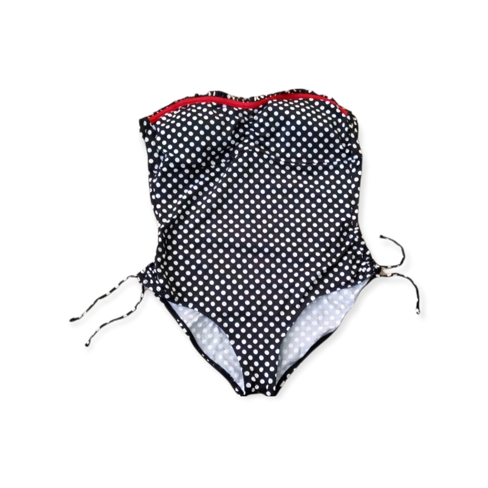 Kenneth Cole Navy/White polka dot Swinsuit Size XL NWOT